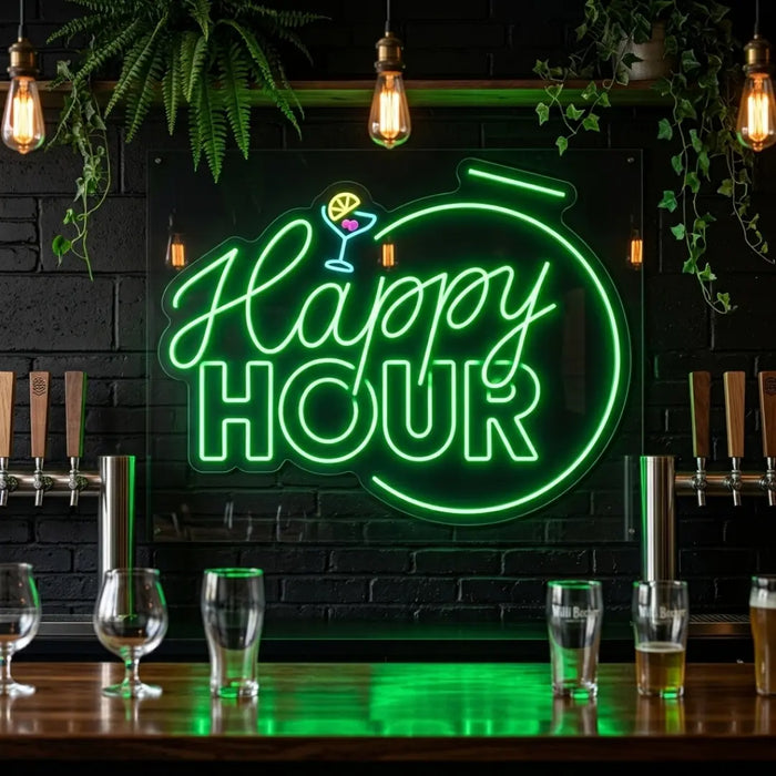 Happy Hour Neon Sign